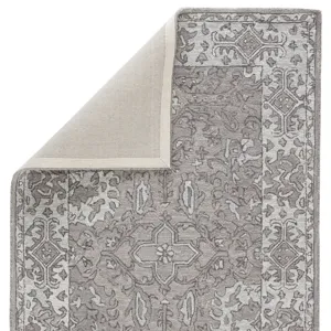 Province Wintour Handmade Medallion Gray Area Rug (5'X8')