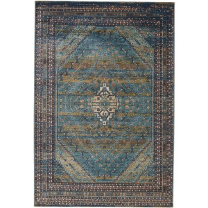 Prisma Vibe By  Selah Medallion Blue/ Green Area Rug