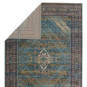 Prisma Vibe By  Selah Medallion Blue/ Green Area Rug (5'X7'6")