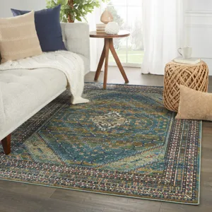 Prisma Vibe By  Selah Medallion Blue/ Green Area Rug (5'X7'6")