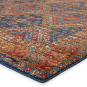 Prisma Vibe By  Quillen Medallion Blue/ Red Area Rug (5'X7'6")