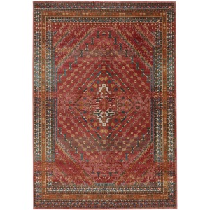 Prisma Vibe By  Selah Medallion Red/ Gold Area Rug