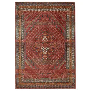 Prisma Vibe By  Selah Medallion Red/ Gold Area Rug (7'6"X9'6")
