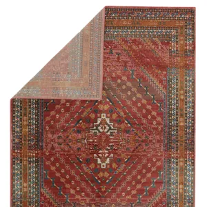 Prisma Vibe By  Selah Medallion Red/ Gold Area Rug (7'6"X9'6")