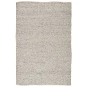 Pasadena Lamanda Indoor/ Outdoor Solid Light Gray/ Ivory Area Rug (9'X12')
