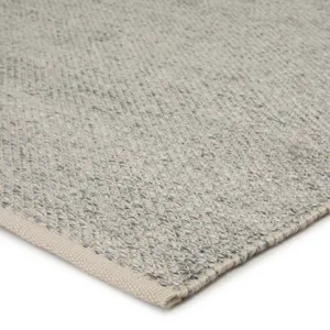 Pasadena Lamanda Indoor/ Outdoor Solid Light Gray/ Ivory Area Rug (9'X12')