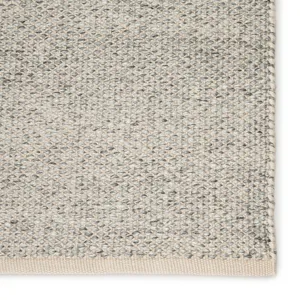 Pasadena Lamanda Indoor/ Outdoor Solid Light Gray/ Ivory Area Rug (9'X12')