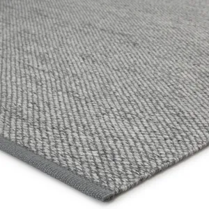Pasadena Lamanda Indoor/ Outdoor Solid Gray/ Ivory Area Rug (8'X10')