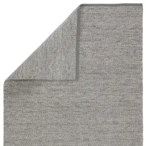 Pasadena Lamanda Indoor/ Outdoor Solid Gray/ Ivory Area Rug (8'X10')