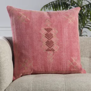 Puebla Shazi Tribal Pink/ Tan Poly Throw Pillow 24 inch