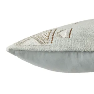 Puebla Elina Tribal Light Blue/ Brown Down Throw Pillow 24 inch