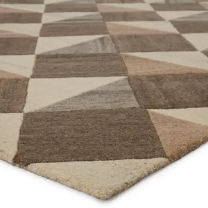 Pathways by Verde Home Verde Home by  Paris Handmade Geometric Brown/ Cream Area Rug (8'X10')