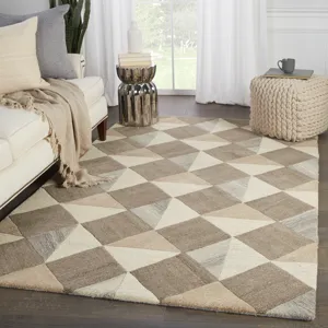 Pathways by Verde Home Verde Home by  Paris Handmade Geometric Brown/ Cream Area Rug (8'X10')