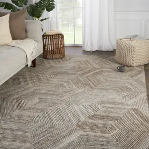 Pathways by Verde Home Verde Home by  Rome Handmade Geometric Brown/ Light Gray Area Rug (8'X10')