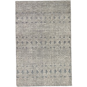 Reign Abelle Hand-Knotted Medallion Gray/ White Area Rug