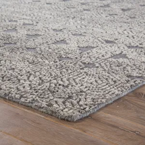 Reign Abelle Hand-Knotted Medallion Gray/ White Area Rug (2'X3')