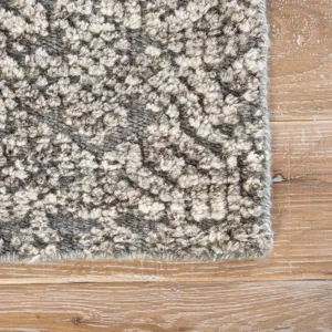 Reign Abelle Hand-Knotted Medallion Gray/ White Area Rug (2'X3')