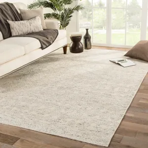 Reign Abelle Hand-Knotted Medallion Gray/ Beige Area Rug (9'X13')