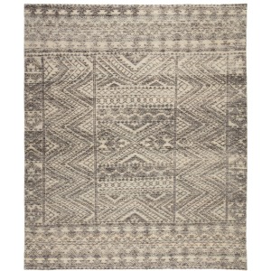 Reign Prentice Hand-Knotted Geometric Dark Gray/ Taupe Area Rug