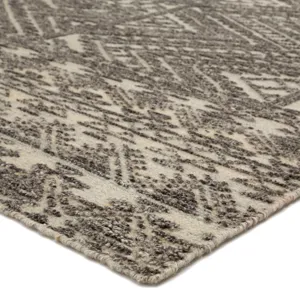 Reign Prentice Hand-Knotted Geometric Dark Gray/ Taupe Area Rug (5'X8')