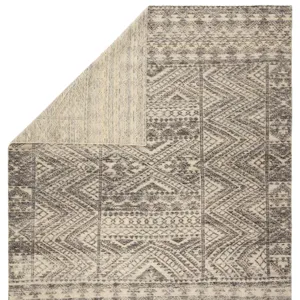 Reign Prentice Hand-Knotted Geometric Dark Gray/ Taupe Area Rug (5'X8')