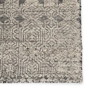 Reign Abelle Hand-Knotted Tribal Gray/ Black Area Rug (8'X11')