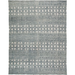 Reign Abelle Hand-Knotted Medallion Teal/ Light Gray Area Rug