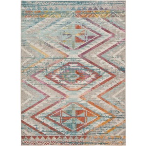 Rhythmik by Nikki Chu Nikki Chu by  Decca Indoor/ Outdoor Tribal Light Gray/ Multicolor Area Rug (4'X5'8
