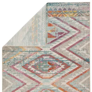 Rhythmik by Nikki Chu Nikki Chu by  Decca Indoor/ Outdoor Tribal Light Gray/ Multicolor Area Rug (4'
