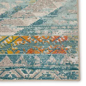 Rhythmik by Nikki Chu Nikki Chu by  Decca Indoor/ Outdoor Tribal Light Gray/ Multicolor Area Rug (4'