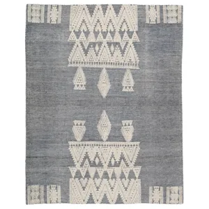Rize Torsby Hand-Knotted Tribal Blue/ Ivory Area Rug (8'X10')