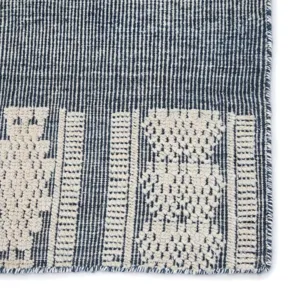 Rize Torsby Hand-Knotted Tribal Blue/ Ivory Area Rug (8'X10')