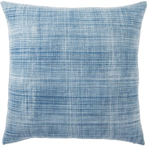 Revolve Morgan Handmade Soild Blue/ White Down Throw Pillow 22 inch
