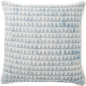 Revolve Yonah Handmade Geometric Blue/ White Down Throw Pillow 22 inch