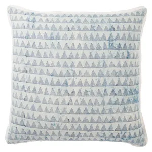Revolve Yonah Handmade Geometric Blue/ White Down Throw Pillow 22 inch