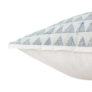 Revolve Yonah Handmade Geometric Blue/ White Down Throw Pillow 22 inch
