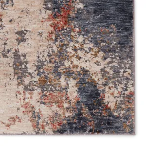 Raveen Hemet Abstract Blue/ Red Area Rug (5'X7'6")