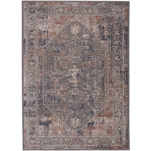 Raveen Valle Medallion Gray/ Cream Area Rug