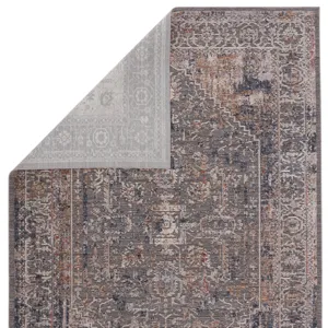 Raveen Valle Medallion Gray/ Cream Area Rug (5'X7'6")