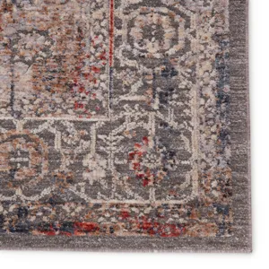 Raveen Valle Medallion Gray/ Cream Area Rug (5'X7'6")