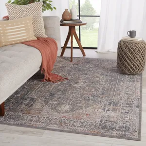 Raveen Valle Medallion Gray/ Cream Area Rug (5'X7'6")
