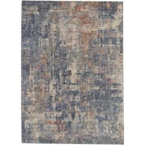 Raveen Temecula Abstract Blue/ Tan Area Rug