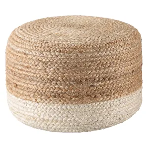Saba Oliana Ombre White/ Beige Cylinder Pouf