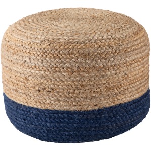 Saba Oliana Ombre Blue/ Beige Cylinder Pouf