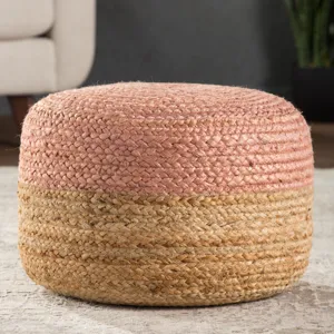 Saba Oliana Ombre Beige/ Light Pink Cylinder Pouf