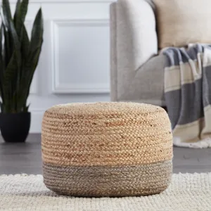 Saba Oliana Ombre Taupe/ Beige Cylinder Pouf