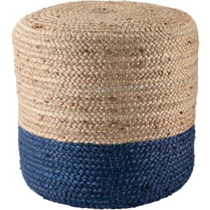 Saba Oliana Ombre Blue/ Beige Cylinder Pouf
