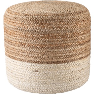 Saba Oliana Ombre White/ Beige Cylinder Pouf