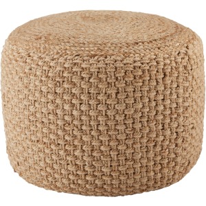 Saba Kealani Trellis Beige Cylinder Pouf