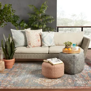 Saba Solar Vibe by  Santa Rosa Indoor/ Outdoor Solid Light Tan/ Beige Cylinder Pouf